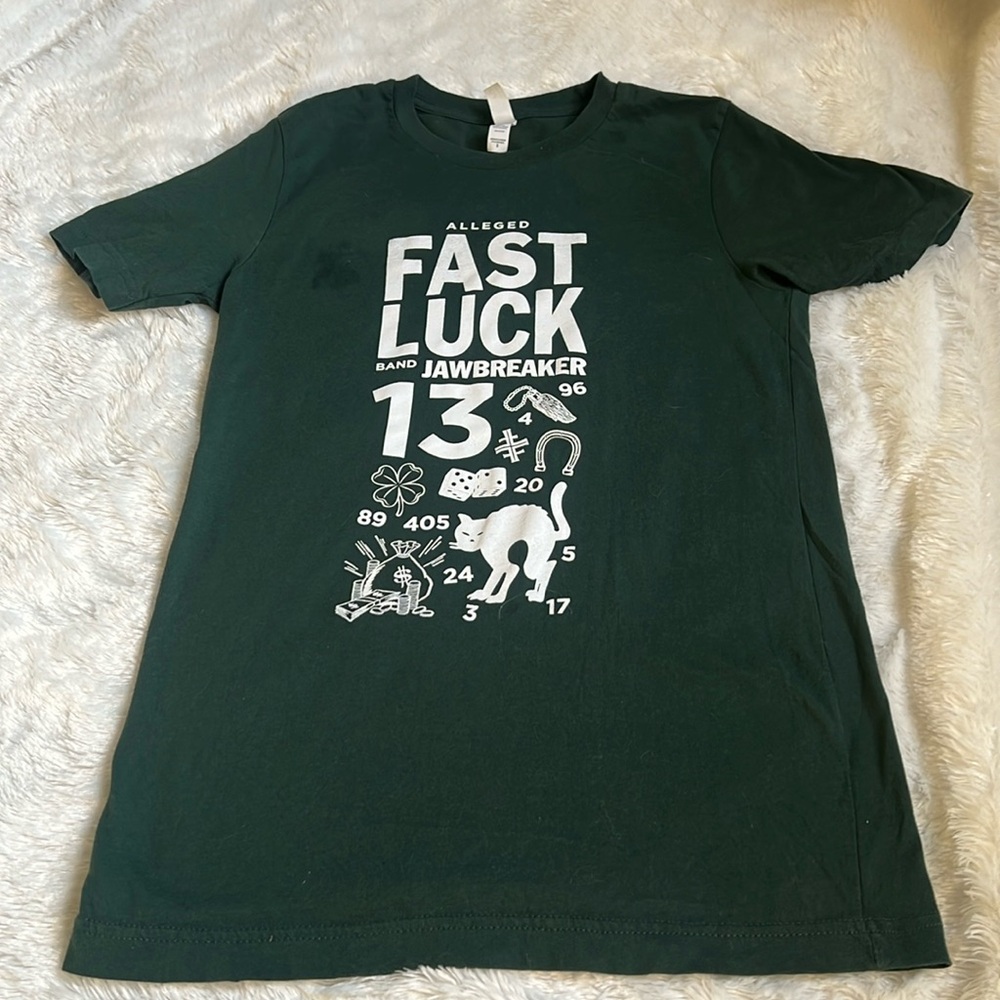 Jawbreaker women’s tee. Size small in forest green